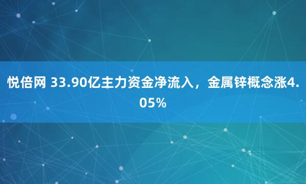 悦倍网 33.90亿主力资金净流入，金属锌概念涨4.05%