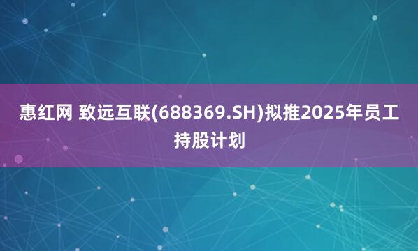 惠红网 致远互联(688369.SH)拟推2025年员工持股计划